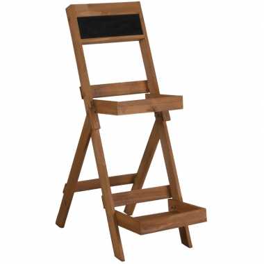 Bloempotstandaard 2 lagen hout met krijtbord 26 x 42 x 72.5 cm