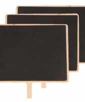 10x houten memo krijtbordjes met knijper 15 x 12 cm