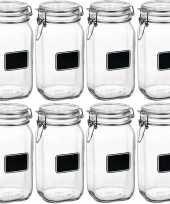 8x weckpotten inmaakpotten met krijtplaatje 1 5 l