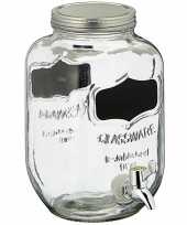 Glazen drankdispenser limonadetap met krijtbord 3 5 liter
