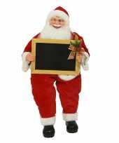 Kerstman met krijtbord decoratie pop kerstpop beeld 60 cm