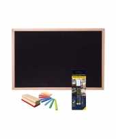 Schoolbord krijtbord 30 x 40 cm met krijtjes krijtstiften bordenwisser 10243973