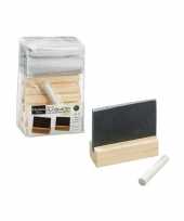 Set van 30x beschrijfbare naambordjes met houten houder en krijt