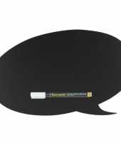 Zwart tekstwolk krijtbord 27 cm inclusief stift